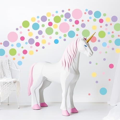 Colored Polka Dots Wall Decals - 12 Sheets 276 Pcs Removable Colorful Polka Dots Wall Sticker Peel and Stick Round Circle Wall Decor for Bedroom Playroom Classroom Nursery — view 2