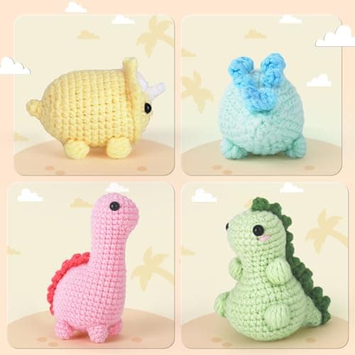 Crochetta Crochet Kit for Beginners, Crochet Starter Kits for Adults, Amigurumi Craft Knitting Crocheting Kits with Step-by-Step Video Tutorials, 6 Pc Hanging Potted Plants Family(40%+ Yarn — view 4