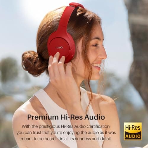TOZO HT2 Hybrid Active Noise Cancelling Headphones, Wireless Over Ear Bluetooth Headset, 60H Playtime, Hi-Res Audio Custom EQ via App Deep Bass Comfort Fit Ear Cups, for Home Office Travel
