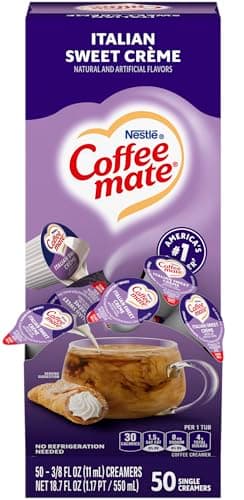 Coffee-Mate 84652 Liquid Coffee Creamer, Italian Sweet Creme, 0.375 oz Cups (Box of 50)