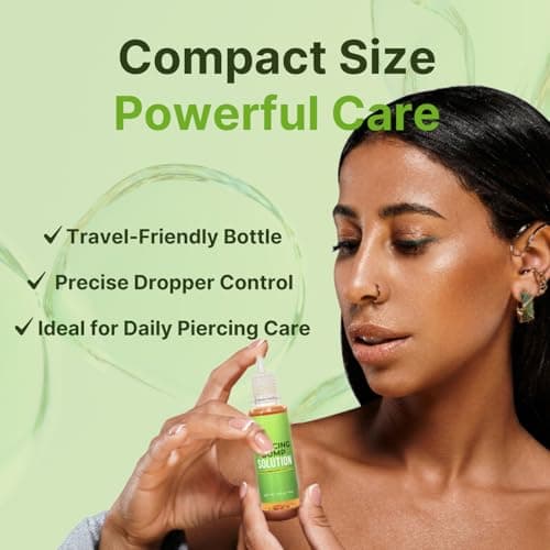 Tobcharm Piercing Bump Solution – Nose & Ear Piercing Bump Treatment for Irritation Bumps & Keloid Bumps, Piercing Aftercare Cleaner, Gentle Daily Piercing Care– 15ml — view 6