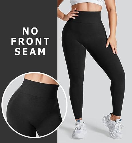 Vozobi Tiktok Trending Leggings Women's High Waist Smile Contour Booty Leggings Scrunch Butt Lift Workout Seamless Yoga Pants — view 3
