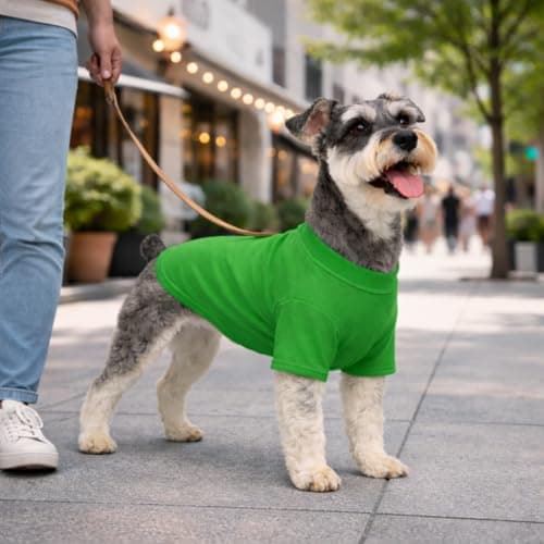 Lovelonglong Pet Clothing Dog Costumes Basic Blank T-Shirt Tee Shirts for Medium Small Dogs Green XL — view 5