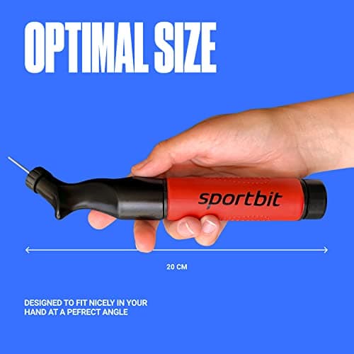 SPORTBIT Ball Pump for Sports Balls - Basketball Pump, Volleyball Pump, Football & Soccer Ball Air Pump - Hand Pump for All Sport Balls - Push & Pull Inflating System - Goes with 5 Needles Set — view 3