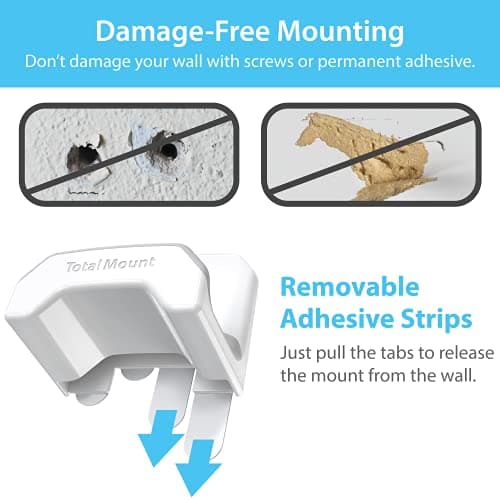 TotalMount Gaming Headset Hanger – Includes Removable Adhesive Strips for Easy, Damage-Free Wall, Desk, or PC Mounting (White Headphone Hook with Premium Silicone Cradle – One Pack) — view 2