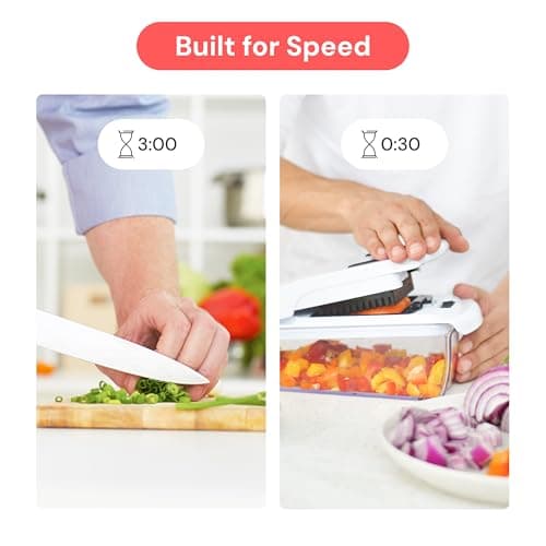 Fullstar Pro Original Vegetable Chopper - Chopper and Spiralizer - Food Chopper with Container, Fruit Cutter, Onion Dicer - All-in-One Prep Tool - Kitchen Gadgets and Gifts (4 in 1, White) — view 2