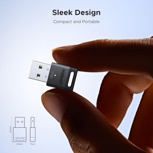 UGREEN Bluetooth 6.0 Adapter for PC, USB Bluetooth Dongle 6.0 EDR BLE Low Latency, Wireless Audio Transfer for Windows 11/10/8.1, for Headphones, Speakers, Keyboard, Mouse, Game Controller — view 6