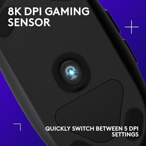Logitech G203 Wired Gaming Mouse, 8,000 DPI, Rainbow Optical Effect LIGHTSYNC RGB, 6 Programmable Buttons, On-Board Memory, Screen Mapping, PC/Mac Computer and Laptop Compatible - Black — view 2