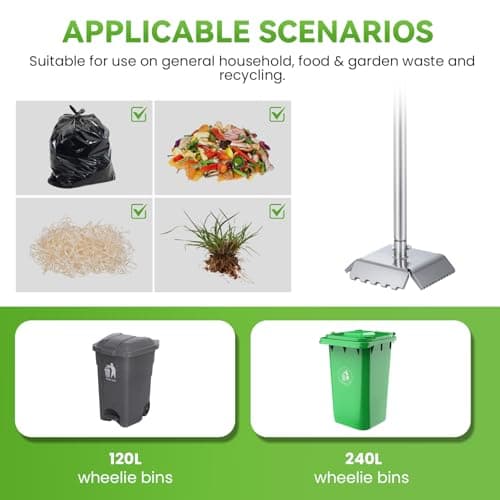 NEWTRY Manual Trash Compactor Metal, 120L-240L Waste Recycling Hand Tool — view 5