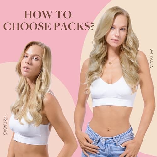 GOO GOO Tape in Hair Extensions Human Hair for Women Light Blonde and Golden Blonde Hair Extensions Real Human Hair Seamless Invisible Hair Extension Tape 20pcs 50g 20inch — view 4