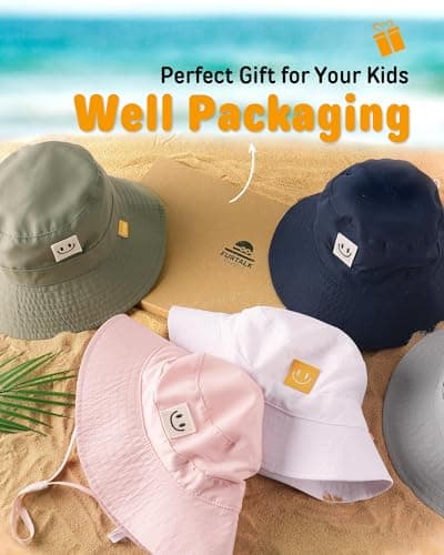 FURTALK Baby Sun Hat Smile Face Toddler Boys Girls Bucket Hat for Kids 0-5 Years — view 5