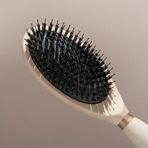 EcoTools Dual Bristle Hair Brush, Faux Boar & Nylon for Detangling Smoothing & Shine, for All Hair Types, Daily Styling Brush, Bamboo Handle, Vegan & Cruelty-Free, 1 Count — view 3