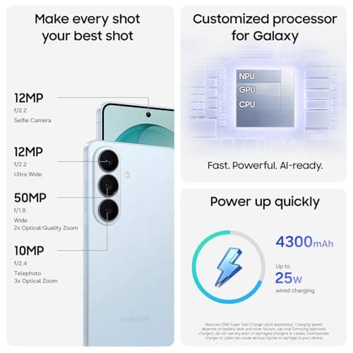 Samsung Galaxy S26, Unlocked Android Smartphone, 256GB, Sky Blue — view 4
