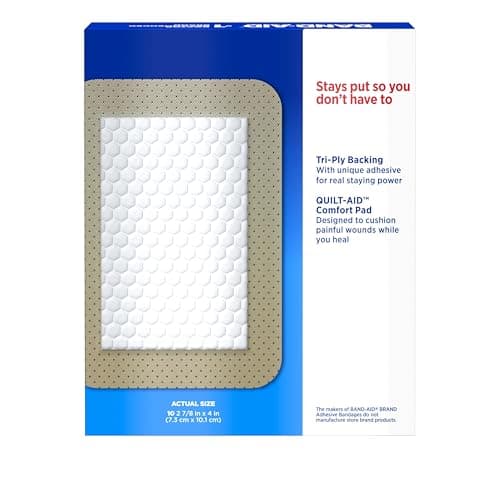 Band-Aid, Brand Tru-Stay Adhesive Pads, Large Sterile Sheer Bandages for First Aid and Wound Care, Large Pad Covers and Protects Minor Cuts, Scrapes and Burns, Lightweight, Large Size, 10 Count — view 6