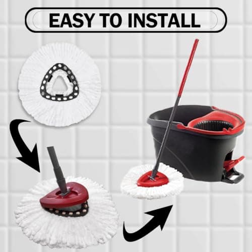 Spin Mop Replacement Microfiber Head Refill for O Cedar EasyWring (4 PCS) — view 5