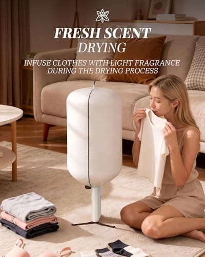 Portable Dryer for Clothes, 3/6/9-Hr Timer, Fragrance Disc, UV Care Light — view 5