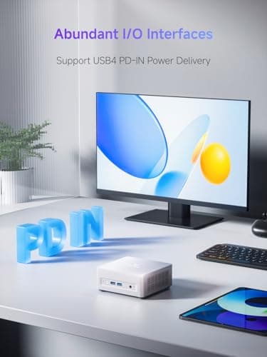 MINISFORUM UM870 Slim Mini PC AMD Ryzen 7 8745H(8C/16T), Mini Desktop Computer 32GB DDR5 RAM 1TB SSD, USB4/HDMI/DP 8K@60Hz Output, 2.5G LAN Port, 4xUSB Ports, WiFi 6E, BT5.3, AMD Radeon 780M Graphics — view 4