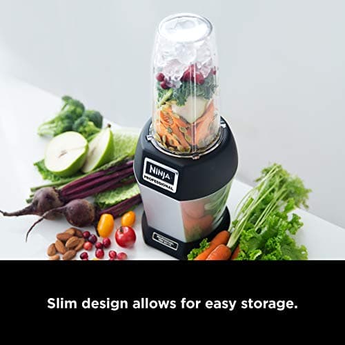 Ninja BL450C, Nutri Pro Personal Blender For Juices, Shakes & Smoothies, 18 and 24 Oz cups, Black/Silver, 900W (Canadian Version) — view 3