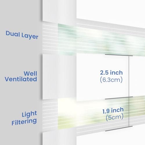 Foiresoft Custom Size Cordless Zebra Blinds, Made-to-Order Day Night Dual Layer Window Shades, Light Filtering Privacy Roller Blinds for Indoor Windows — view 4