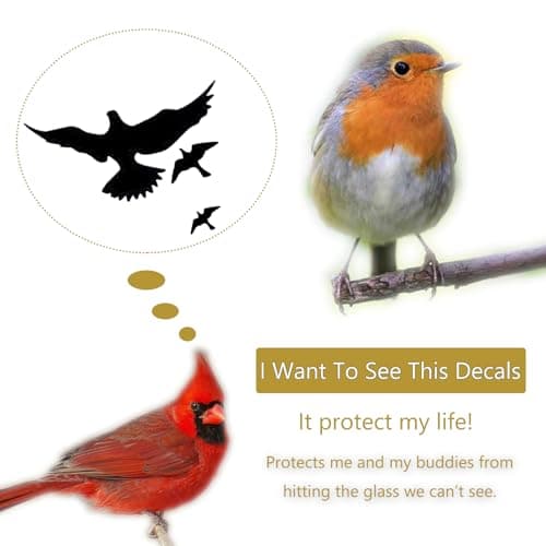 Anti-Collision Window Bird Stickers Decals Glass Door Protect and Save Bird Strikes (Black) — view 3