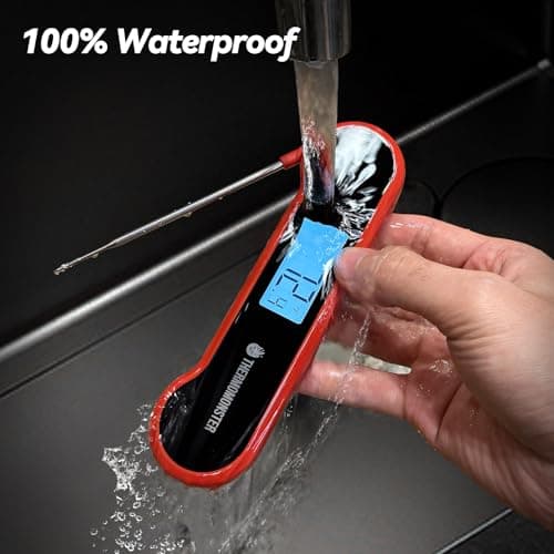 0.5 Sec Instant Read Meat Thermometer Digital with ±0.5℉ Precision, Food Thermometer for Cooking Kitchen Gadgets, Oven Grill Candy BBQ Essentials Accessories, Gifts for Him Dad Men Birthday, Red — view 4