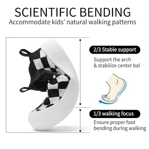 LIZISHU Baby Shoes Toddler Boy Girl Knitting Elastic Sock Shoes Non-Skid Indoor Infant Walking Shoes Breathable Outdoor Slip on Sneakers Black-17 12-18 Months — view 3