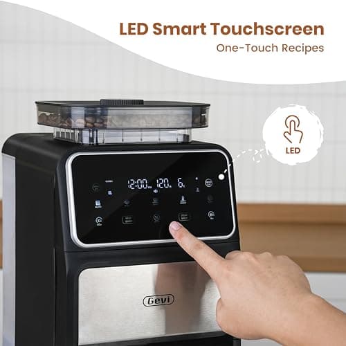 Gevi 10-Cup Drip Coffee Maker With Built-In Burr Grinder & Touch Screen — view 2