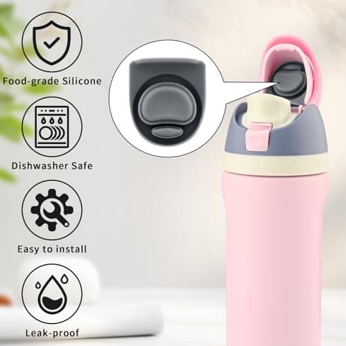 4pcs Replacement Stopper Seal Gasket Compatible with Owala FreeSip 24oz 32oz, Water Bottle Lid Insert Cap Silicone Seal Parts for Owala 16/19/24/32/40oz Spout Mouthpiece Accessories (Gray) — view 4