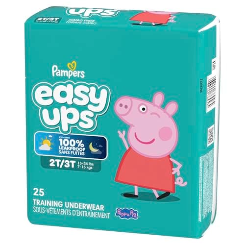 Easy Ups Girls & Boys Potty Training Pants, Size 4 (2T3T), 25 Count, Peppa Pig Absorbent Training Underwear, Up to 100% Leakproof Day and Night, Hypoallergenic — view 15