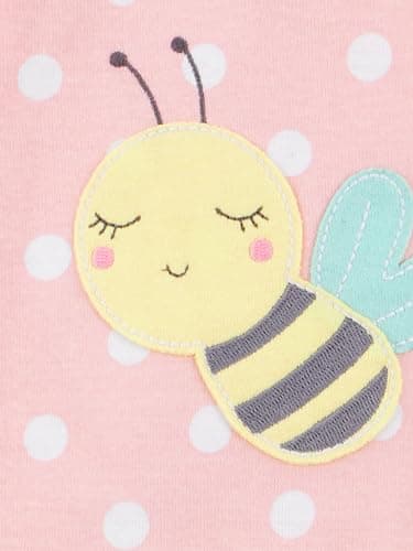 Simple Joys by Carter's Baby Girls' 3-Pack Snug-Fit Footed Cotton Pajamas, Ballerina/Moon/Bee, 6-9 Months — view 3