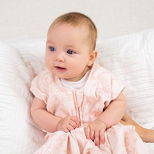 HALO Sleepsack, 100% Cotton Wearable Blanket, Swaddle Transition Sleeping Bag, TOG 0.5, Pink Toile, Medium, 6-12 Months — view 3