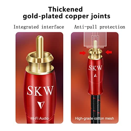 SKW Digital Coaxial Cable Entry Level HC Series RCA to RCA Multiple Shield Subwoofer Cable for HiFi Systems 4.9ft/1.5M — view 3