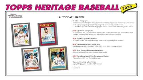 2026 Topps Heritage Baseball Series 64 Card Value Box Featuring Blaster Exclusive Dark Green and Pink Sparkle Parallel Cards Plus a Chance for Relics and Autographs — view 5