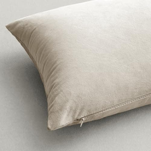 MIULEE Pack of 2 Velvet Decorative Throw Pillow Covers 20x20 Cream White — view 5