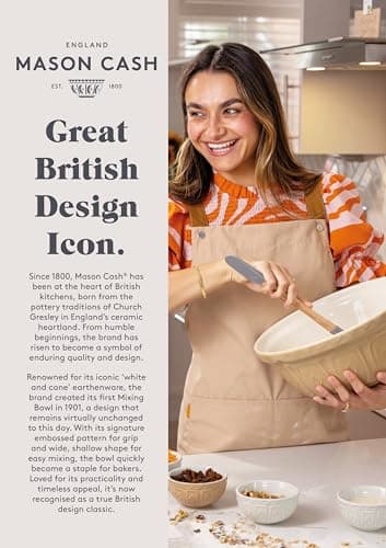 Mason Cash Home to Roost Mixing Bowl | 24cm Earthenware Bowl with Embossed Hen & Cockerel Design | Classic Bakeware for Dough, Pastry & Cake Mixing | Dishwasher & Freezer Safe — view 6