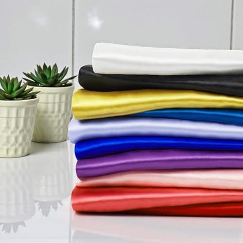 MDS Satin Fabric 5 Yards, 44" Wide, Silky Smooth Charmeuse Sateen Cloth for Wedding Arch Drapery Panel Backdrop Party Event Banquet Home Decoration Curtain Crafts DIY Sewing Costume - Red — view 6