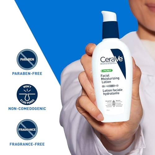 CeraVe Facial Moisturizing Lotion Pm | Ultra Lightweight, Night Face Moisturizer With Hyaluronic Acid | Fragrance Free, 89 Milliliters (1 Pack) — view 5
