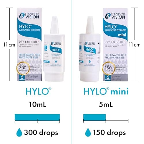 CandorVision HYLO® mini Preservative-Free Lubricating Eye Drops (150 Drops, 5ml), Immediate Long-lasting Dry Eye Relief, High Quality Sodium Hyaluronate, 6-Month Sterility, Contact Lens Compatible — view 3