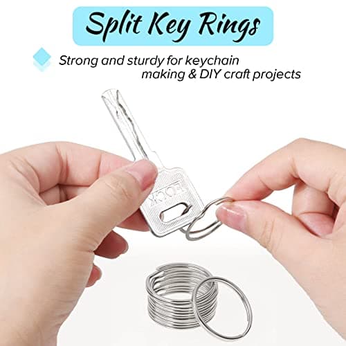Paxcoo 100 Pack Keyrings, Split Key Rings Bulk for Keychain and Crafts (1 Inch) — view 3