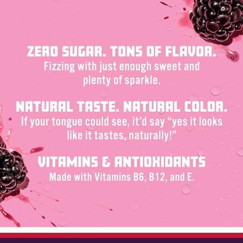 Sparkling Ice, Black Raspberry Sparkling Water, Zero Sugar Flavored Water, with Vitamins and Antioxidants, Low Calorie Beverage, 17 fl oz Bottles (Pack of 12) — view 4