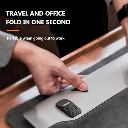 2PCS Foldable Laptop Stand, Portable Computer Keyboard Riser with 2 Adjustable Angles, Self-Adhesive Invisible Notebook Stand and Keyboard Lift for Desk(Silver) — view 3