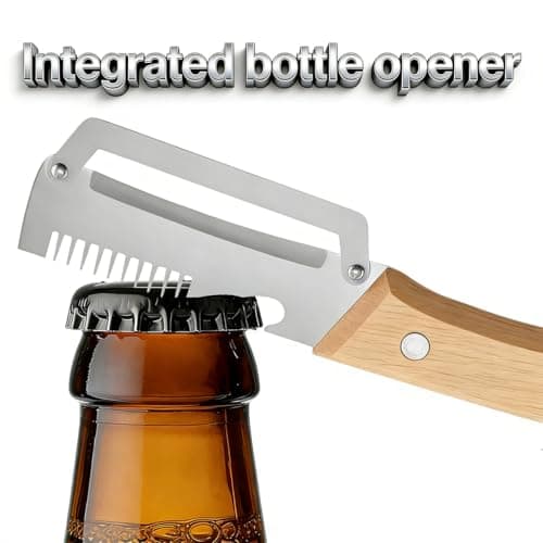 2026 New 4 in 1 Multifunctional Vegetable Peeler with Wooden Handle, Wooden Peeler, Ultimate Kitchen Tool for Fruit,Vegetables, Meat Slicing, Green Onion Shredding & Bottle Cap Opener (2pcs) — view 4