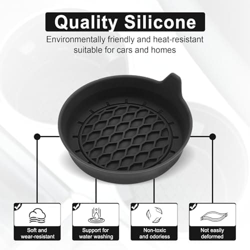 SINGARO Car Cup Holder Coaster, Silicone Cup Holder Insert, Universal Non-Slip Cup Holders, Car Accessories Interior for Women and Man Interior Sets 4 Pack Black — view 4