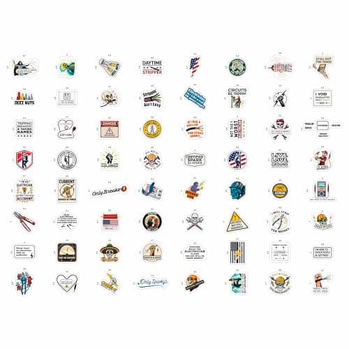 100Pcs Funny Electrician Stickers for Hard Hats, Waterbottle - Electrical Stickers - Electrician Gifts for Men, Party Supplies - Gift for Women & Men — view 3