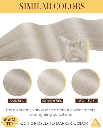 Hetto Nano Hair Extensions Real Human Hair Platinum Blonde 50g 50s 16 Inch — view 2
