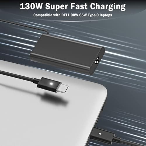 PIOEVTKA 130W USB C Type C Adapter Laptop Charger Compatible with Dell XPS 15 2in1 9575 Precision 5530 2in1 5550 5750 3560 3550 3551 Latitude 7410 7310 7210 9410 9510 9575 5420 5520 5510 Power Cord