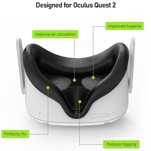 Silicone Face Cover for Meta Quest 2 Standard Facial Interface with Lens Cover Washable Vr Covers for Oculus Quest 2 Accessories Silicone Cover Only, Plastic Interface NOT Included — view 5