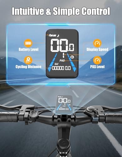 Electric Bike for Adults, 1500W Peak E Bike, Up to 40KM/H 105 KM Long Range, 26" Electric Bicycle, 48V 12Ah Removable Battery, 7 Speeds City Cruiser E-Bike for Commuting, Dual Suspension, Step-Thru — view 2