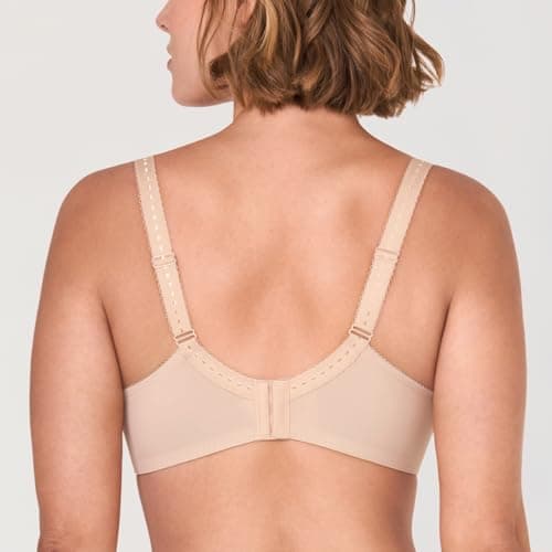DELIMIRA Women's Plus Size Full Coverage Underwire Unlined Minimizer Lace Bra Beige 40J
