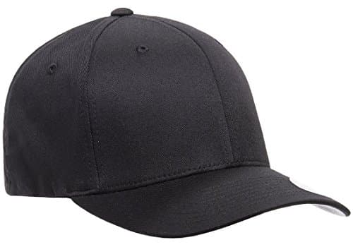 Flexfit Men's Wooly Combed Twill Fitted Baseball Cap, Black, Large-X-Large — view 5
